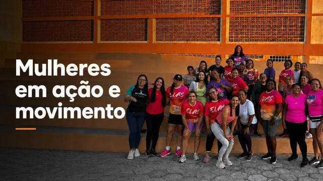 Mulheres reunidas para atividades esportivas