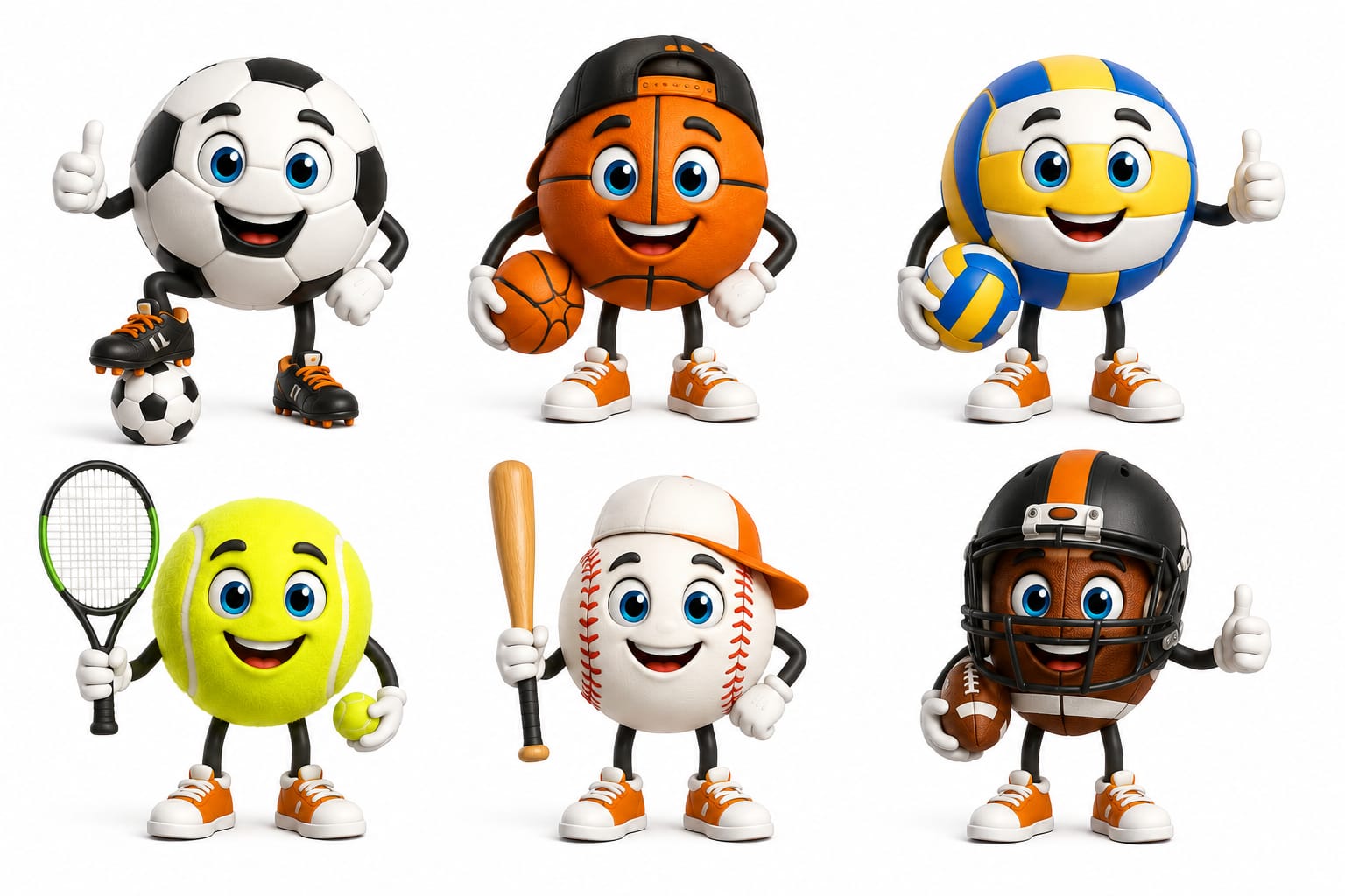 Personagens esportivos do game Corrida da Hidratação